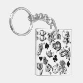 Alice White Rabbit Wonderland Classic Sleutelhanger (Voorkant Links)