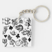 Alice White Rabbit Wonderland Classic Sleutelhanger (Achterkant)