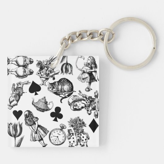 Alice White Rabbit Wonderland Classic Sleutelhanger (Achterkant)