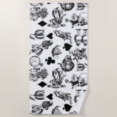 Alice White Rabbit Wonderland Classic Strandlaken (Voorkant)