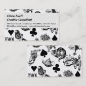 Alice White Rabbit Wonderland Classic Visitekaartje (Voorkant / Achterkant)