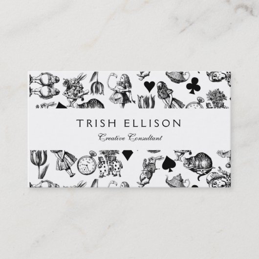 Alice White Rabbit Wonderland Classic Visitekaartje (Voorkant)