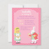 Alice White Rabbit Wonderland verjaardagsfeestje Kaart (Voorkant)