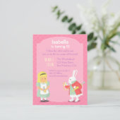 Alice White Rabbit Wonderland verjaardagsfeestje Kaart (Staand voorkant)