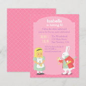 Alice White Rabbit Wonderland verjaardagsfeestje Kaart (Voorkant / Achterkant)