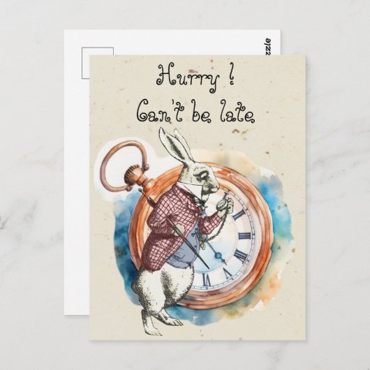 Alice - wit konijn 1865 briefkaart (Voorkant / Achterkant)