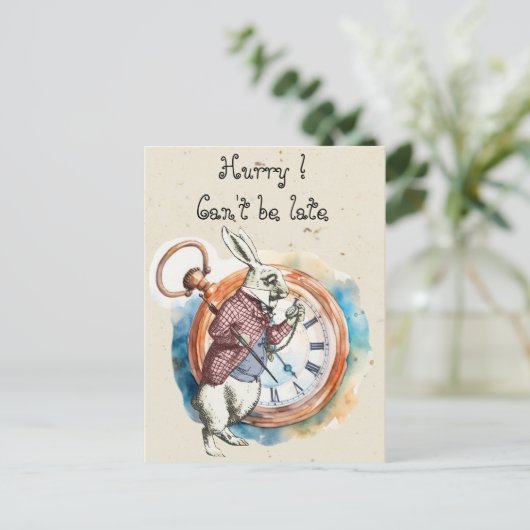 Alice - wit konijn 1865 briefkaart (Staand voorkant)