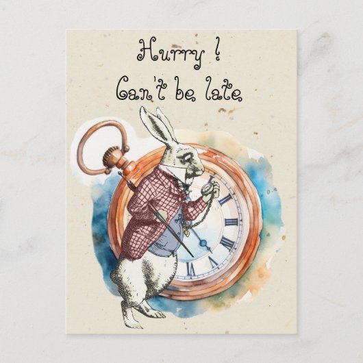 Alice - wit konijn 1865 briefkaart (Voorkant)