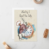 Alice - wit konijn 1865 notitiekaartje (Voorkant / Achterkant in situ)