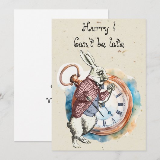 Alice - wit konijn 1865 notitiekaartje (Voorkant / Achterkant)