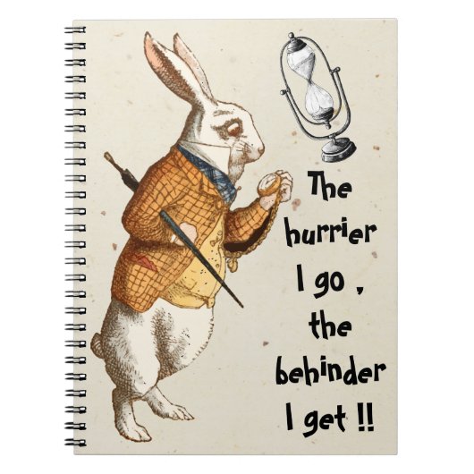 Alice - Wit Konijn - Uur Glas 1865 Notitieboek (Voorkant)