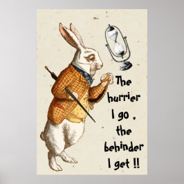 Alice - Wit Konijn - Uur Glas 1865 Poster