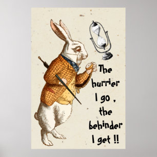 Alice - Wit Konijn - Uur Glas 1865 Poster