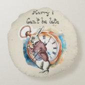 Alice - Witte Konijn 1865 Rond Kussen (Achterkant)