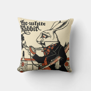 Alice Witte Konijn Klassieke Wonderland  Kussen