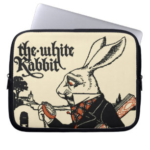 Alice Witte Konijn Klassieke Wonderland Laptop Sleeve