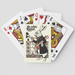 Alice Witte Konijn Klassieke Wonderland  Pokerkaarten