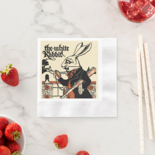 Alice Witte Konijn Klassieke Wonderland Servet