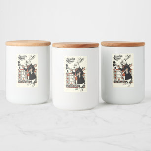 Alice Witte Konijn Klassieke Wonderland  Voedselcontainer Etiket
