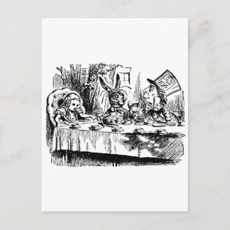 Alice, witte konijn, Tea Party Briefkaart