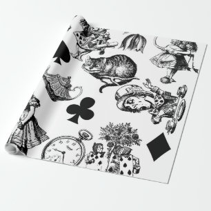 Alice Witte Konijn Wonderland Klassieker Cadeaupapier