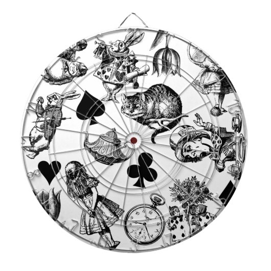 Alice Witte Konijn Wonderland Klassieker Dartbord (Voorkant)
