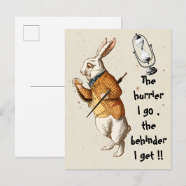 Alice - Witte Konijn - Zandloper 1865 Briefkaart