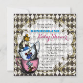 Alice Wonderland Baby shower Kaart (Voorkant)