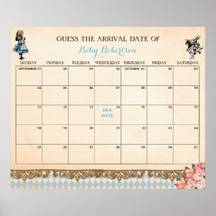 Alice Wonderland Baby Verwachte Bevalling Datum Ka Poster