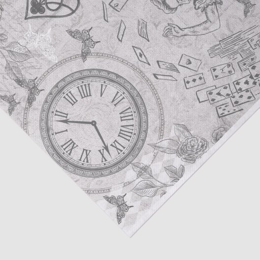  Alice Wonderland die kaarten speelt Tissuepapier (Detail)