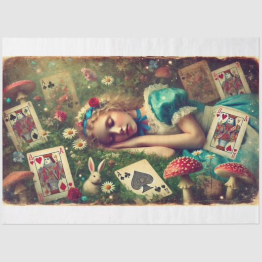 Alice Wonderland Dreams  Fantasy Decoupage Tissuepapier (Voorkant)