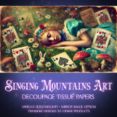 Alice Wonderland Dreams  Fantasy Decoupage Tissuepapier