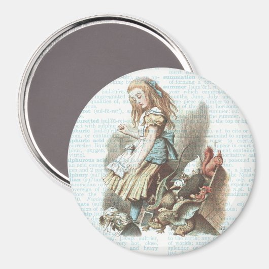 Alice Wonderland Favorieten  Boek Pagina Kunst Magneet (Voorkant / Achterkant)