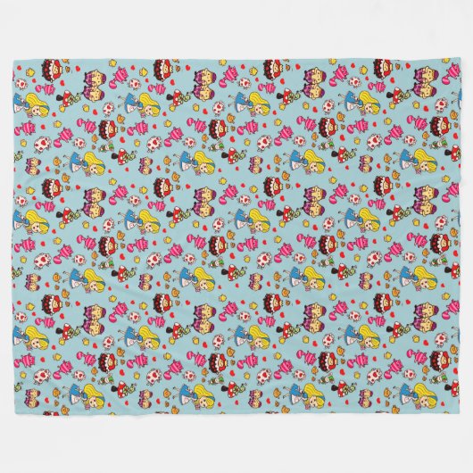Alice Wonderland Gekke Hoedenmaker Kat Doodle Kuns Fleece Deken (Voorkant (Horizontaal))
