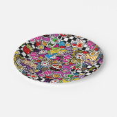 Alice Wonderland Gekke Hoedenmaker Kat Doodle Kuns Papieren Bordje (Gekanteld)