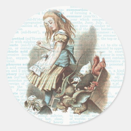  Alice Wonderland Labels Dictionary Page Blauw (Voorkant)