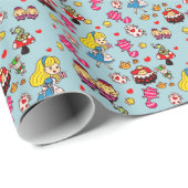 Alice Wonderland Mad Hatter Cat Doodle Art van Lea Cadeaupapier (Rol Hoek)