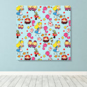 Alice Wonderland Mad Hatter Cat Doodle Art van Lea Canvas Afdruk (Insitu (Houten vloer))