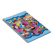 Alice Wonderland Mad Hatter Cat Doodle Art van Lea Notitieboek (Rechterzijde)