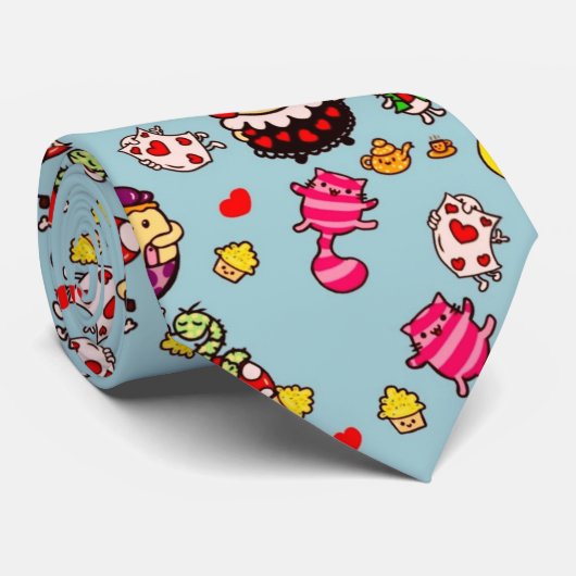 Alice Wonderland Mad Hatter Cat Doodle Art van Lea Stropdas (Opgerold)