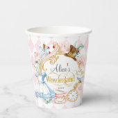 Alice Wonderland mad hatter tea party verjaardag P Papieren Bekers (Voorkant)