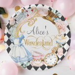 Alice Wonderland mad hatter tea party verjaardag P Papieren Bordje<br><div class="desc">Alice in Wonderland: de gekke hater theaterfeestdag</div>