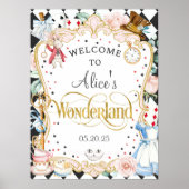 Alice wonderland mad hatter tea party welkom teken poster (Voorkant)