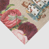 Alice Wonderland Rozen Kaarten Cream Tissue Paper Tissuepapier (Detail)