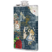 Alice Wonderland Rozen Kaarten Literary Blue Flask Heupfles (Links)