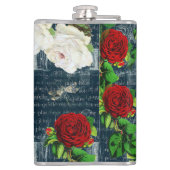 Alice Wonderland Rozen Kaarten Literary Blue Flask Heupfles (Achterkant)