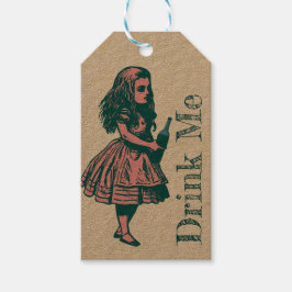 Alice Wonderland Silhouette Drink me inkt Gift Lab Cadeaulabel