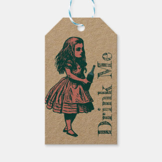 Alice Wonderland Silhouette Drink me inkt Gift Lab Cadeaulabel
