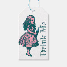 Alice Wonderland Silhouette Drink me inkt Gift Lab Cadeaulabel