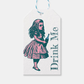 Alice Wonderland Silhouette Drink me inkt Gift Lab Cadeaulabel